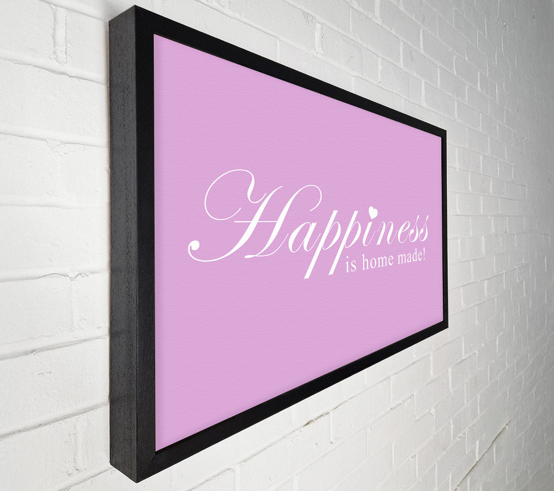  A Canvas Print of Home Quote Happiness Is Home Made Pink Canvas Wall Art