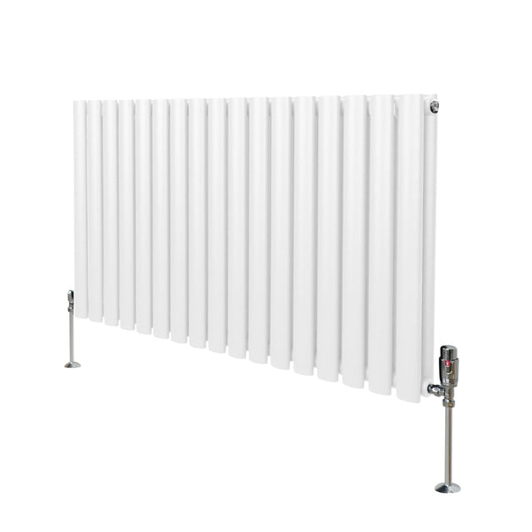 Oval Column Radiator & Valves - 600mm x 1020mm White