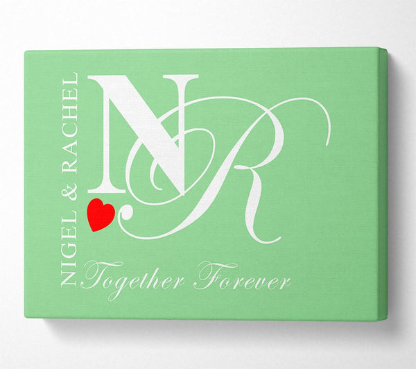 Your Names And Initials Together Forever Green
