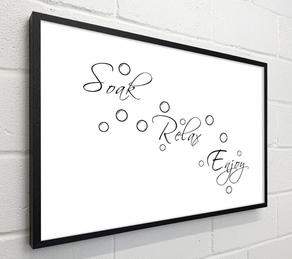 Bathroom Quote Soak Relax Enjoy White