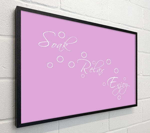 Bathroom Quote Soak Relax Enjoy Pink