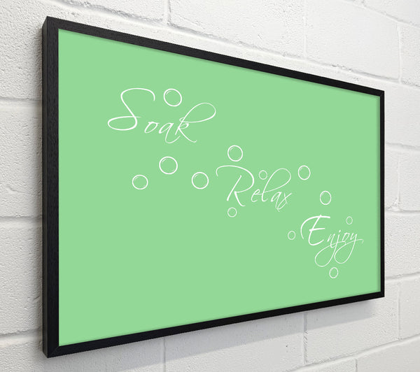 Bathroom Quote Soak Relax Enjoy Green