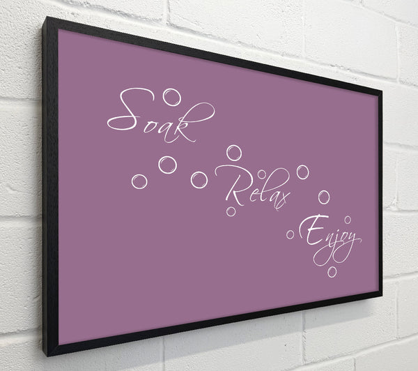 Bathroom Quote Soak Relax Enjoy Dusty Pink