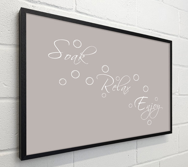 Bathroom Quote Soak Relax Enjoy Beige