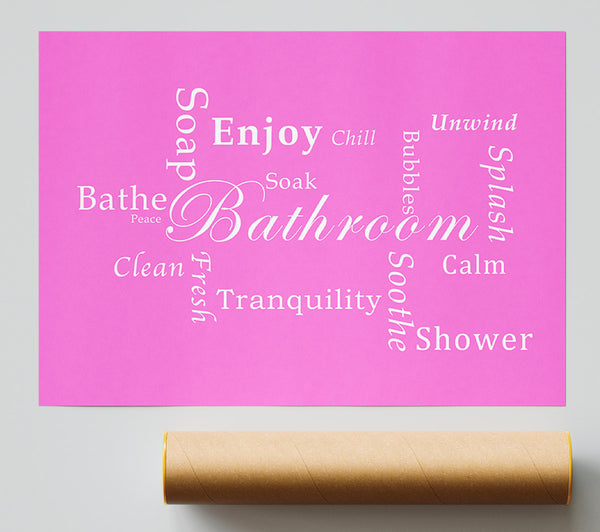 Bathroom Quote Bathroom Tranquility Vivid Pink Print