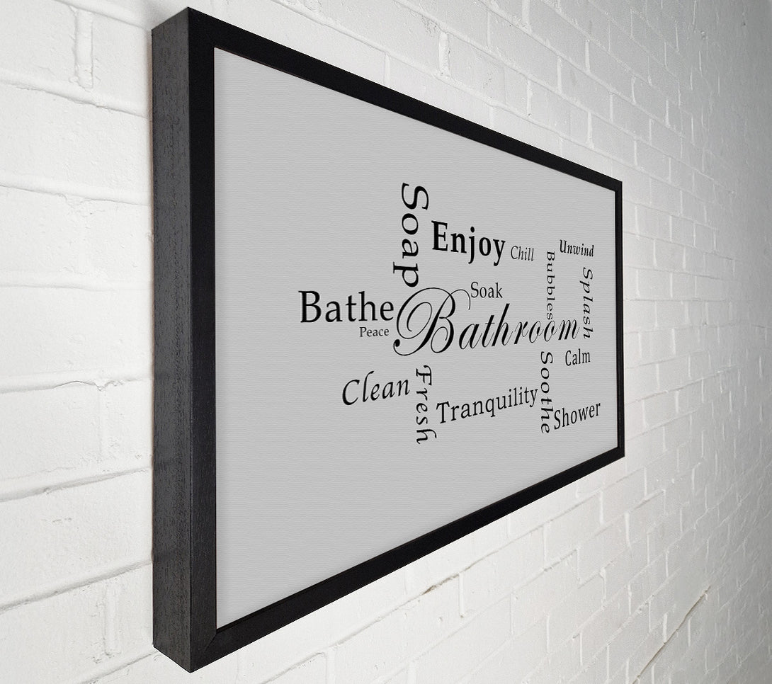  A Canvas Print of Bathroom Quote Bathroom Tranquility Grey Canvas Wall Art
