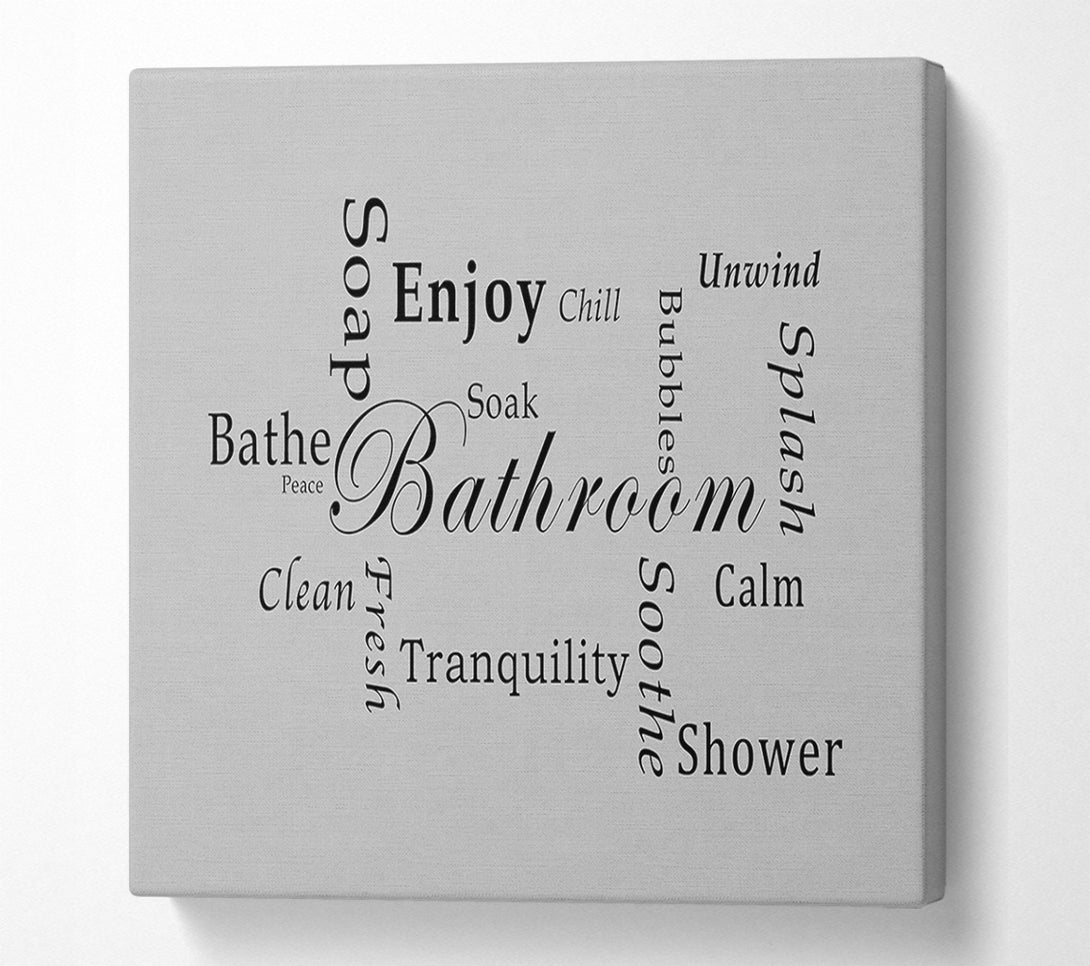  A Canvas Print of Bathroom Quote Bathroom Tranquility Grey Canvas Wall Art
