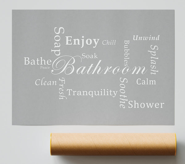 Bathroom Quote Bathroom Tranquility Grey White Print