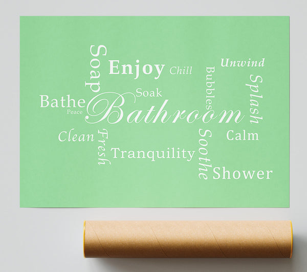 Bathroom Quote Bathroom Tranquility Green Giclee Print