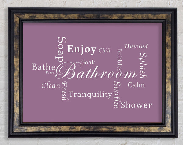 Bathroom Quote Bathroom Tranquility Dusty Pink Framed Print