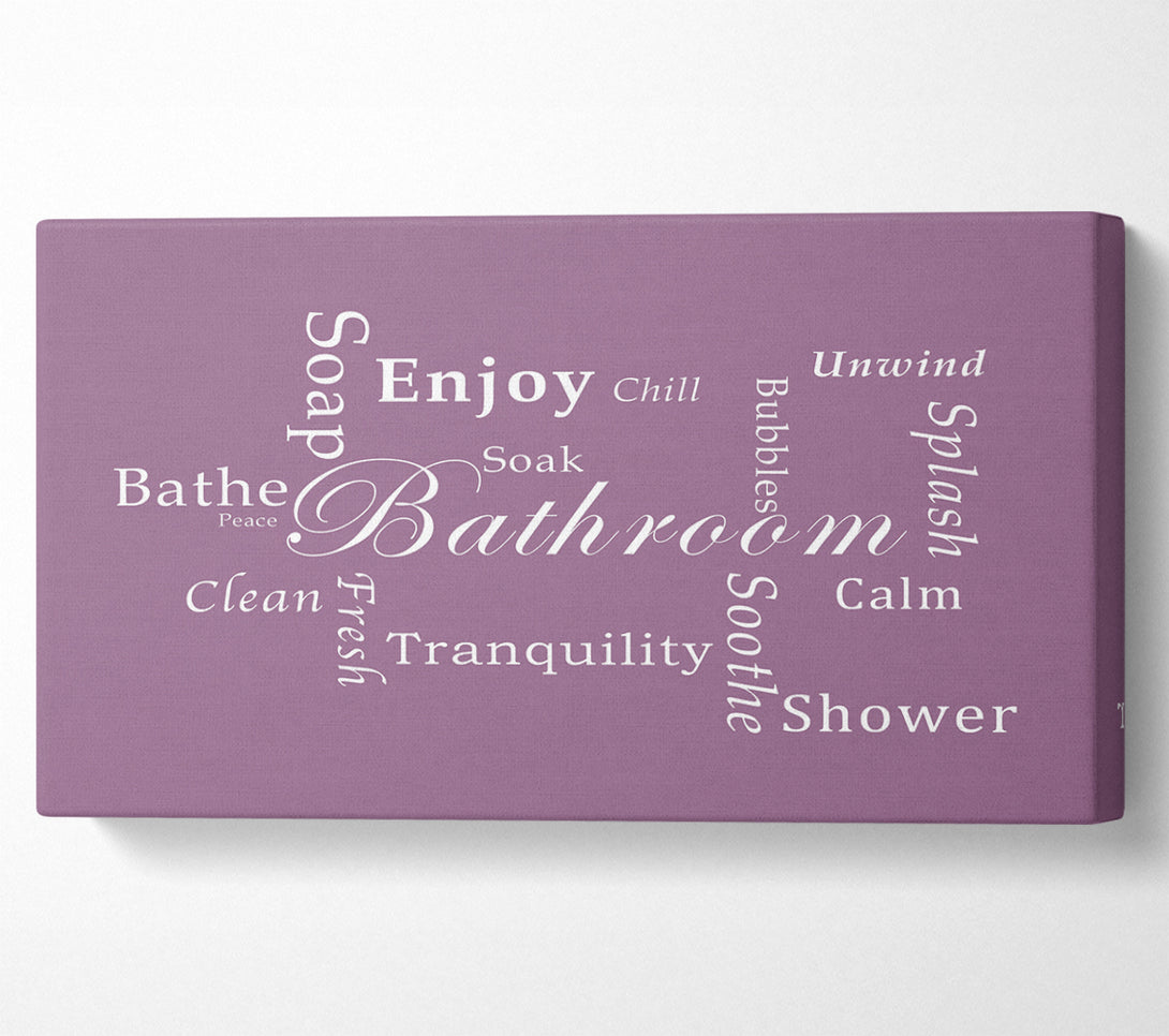  A Canvas Print of Bathroom Quote Bathroom Tranquility Dusty Pink Canvas Print