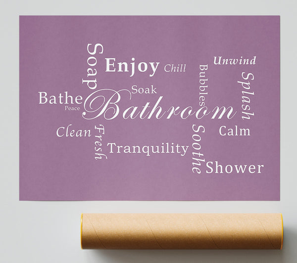 Bathroom Quote Bathroom Tranquility Dusty Pink Poster