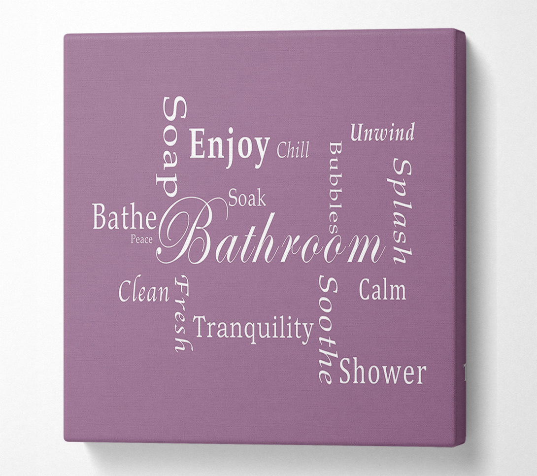  A Canvas Print of Bathroom Quote Bathroom Tranquility Dusty Pink Canvas Print