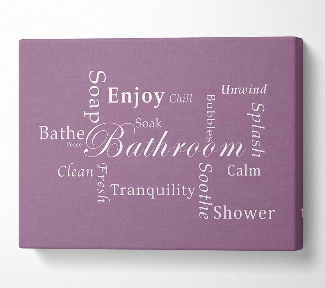  A Canvas Print of Bathroom Quote Bathroom Tranquility Dusty Pink Canvas Print