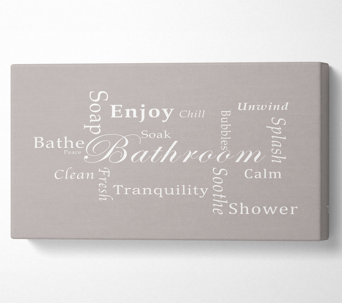  A Canvas Print of Bathroom Quote Bathroom Tranquility Beige Canvas Wall Art
