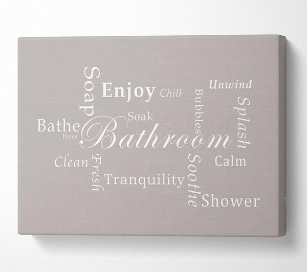  A Canvas Print of Bathroom Quote Bathroom Tranquility Beige Canvas Wall Art