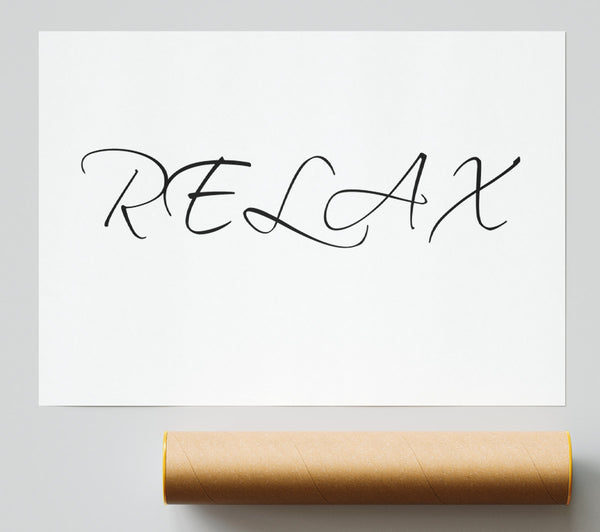 Bathroom Quote Relax White Print