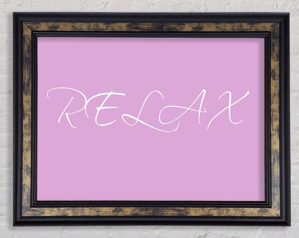 Bathroom Quote Relax Pink Framed Print