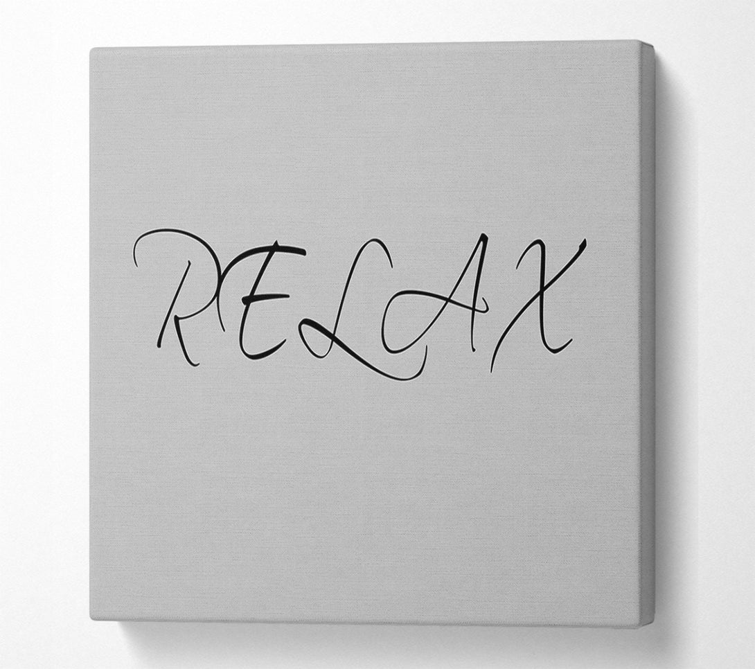 A Canvas Print of Bathroom Quote Relax Grey Canvas Print