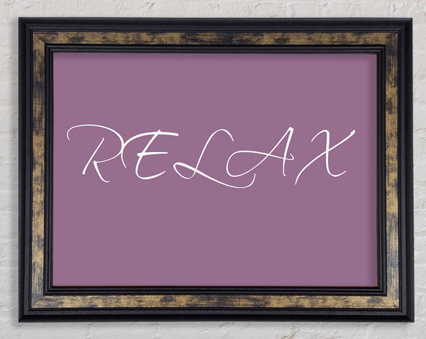 Bathroom Quote Relax Dusty Pink Framed Print