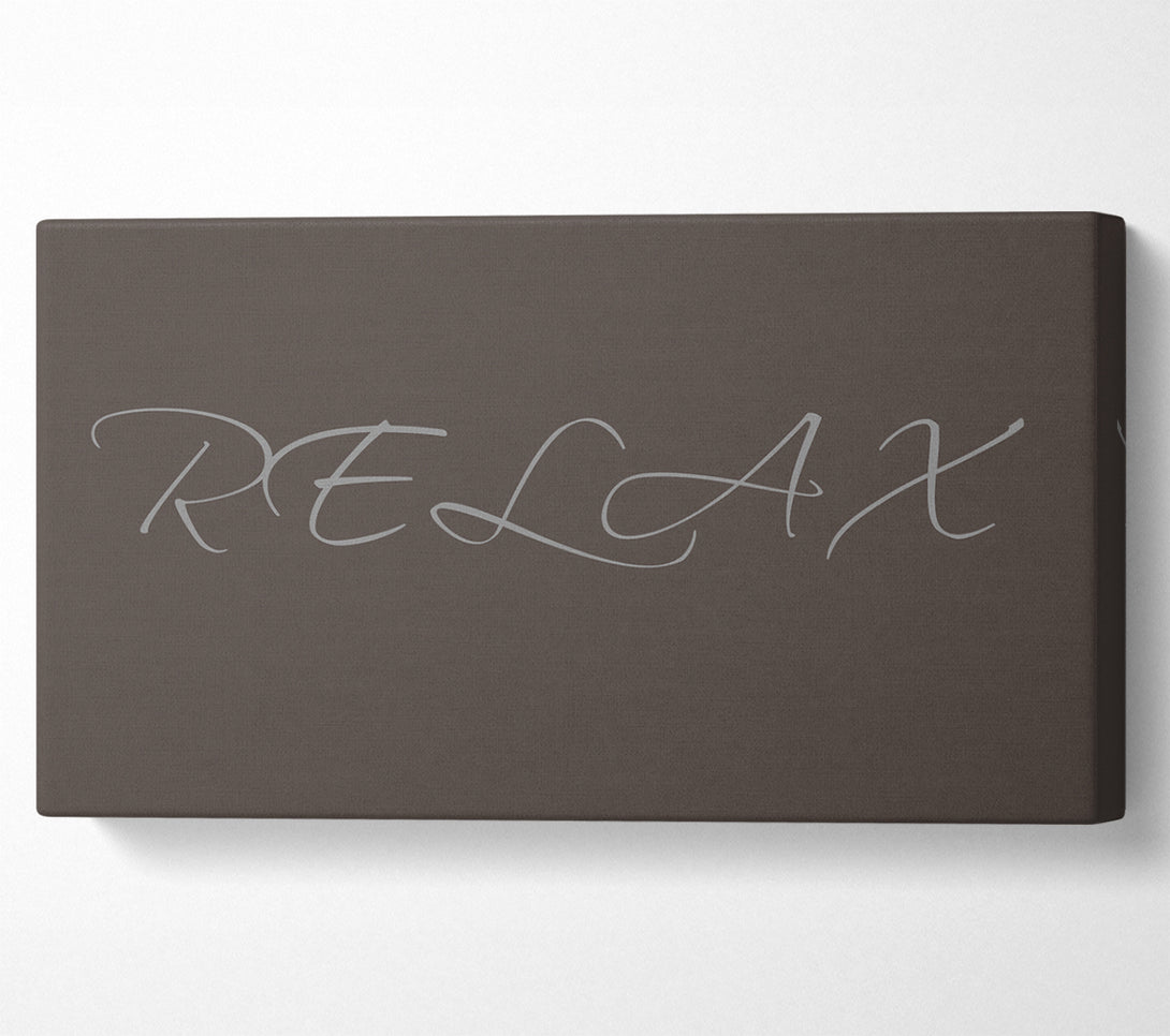 A Canvas Print of Bathroom Quote Relax Chocolate Canvas Print