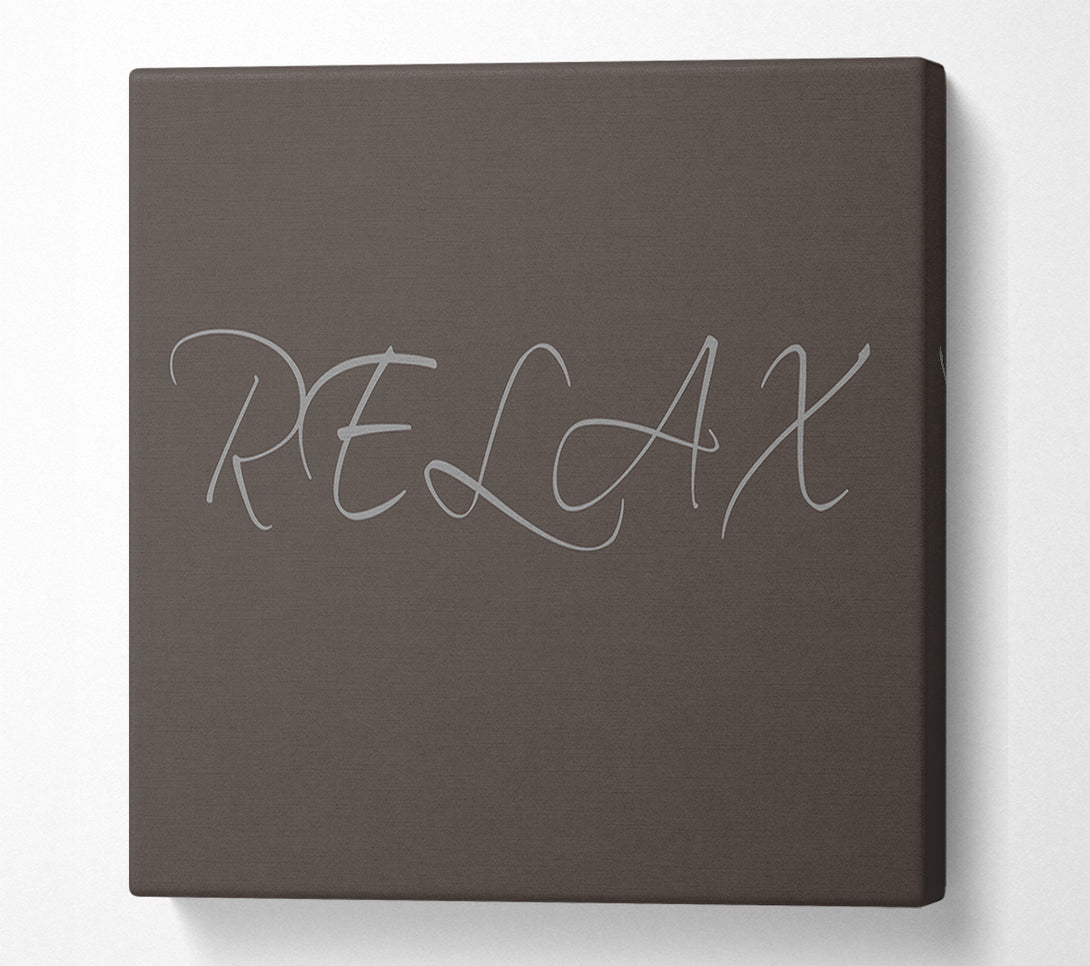  A Canvas Print of Bathroom Quote Relax Chocolate Canvas Print