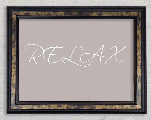 Bathroom Quote Relax Beige Framed Print