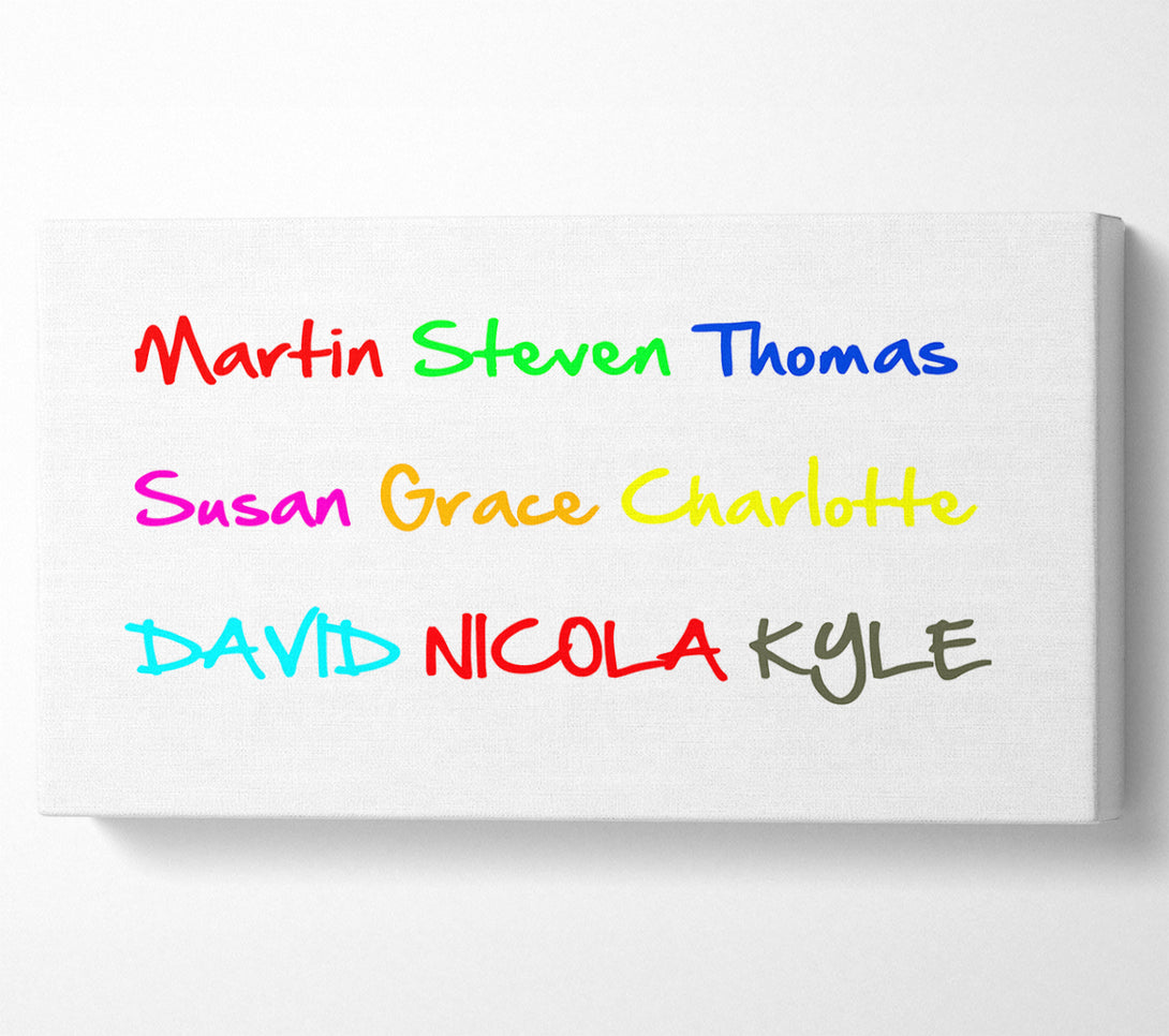  A Canvas Print of Your Name In A Choice Of Colours White Canvas Art