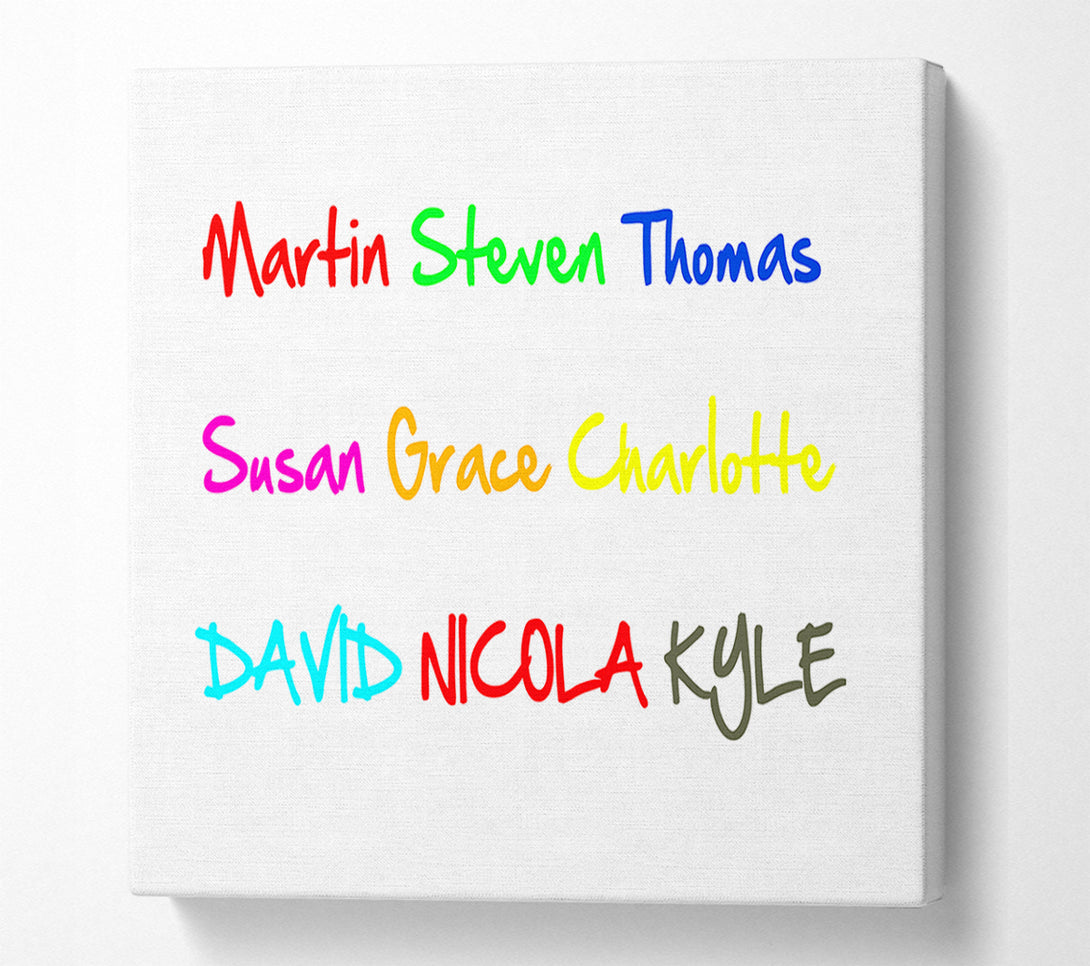 A Canvas Print of Your Name In A Choice Of Colours White Canvas Art