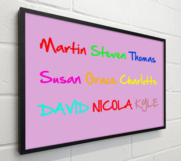 Your Name In A Choice Of Colours Pink