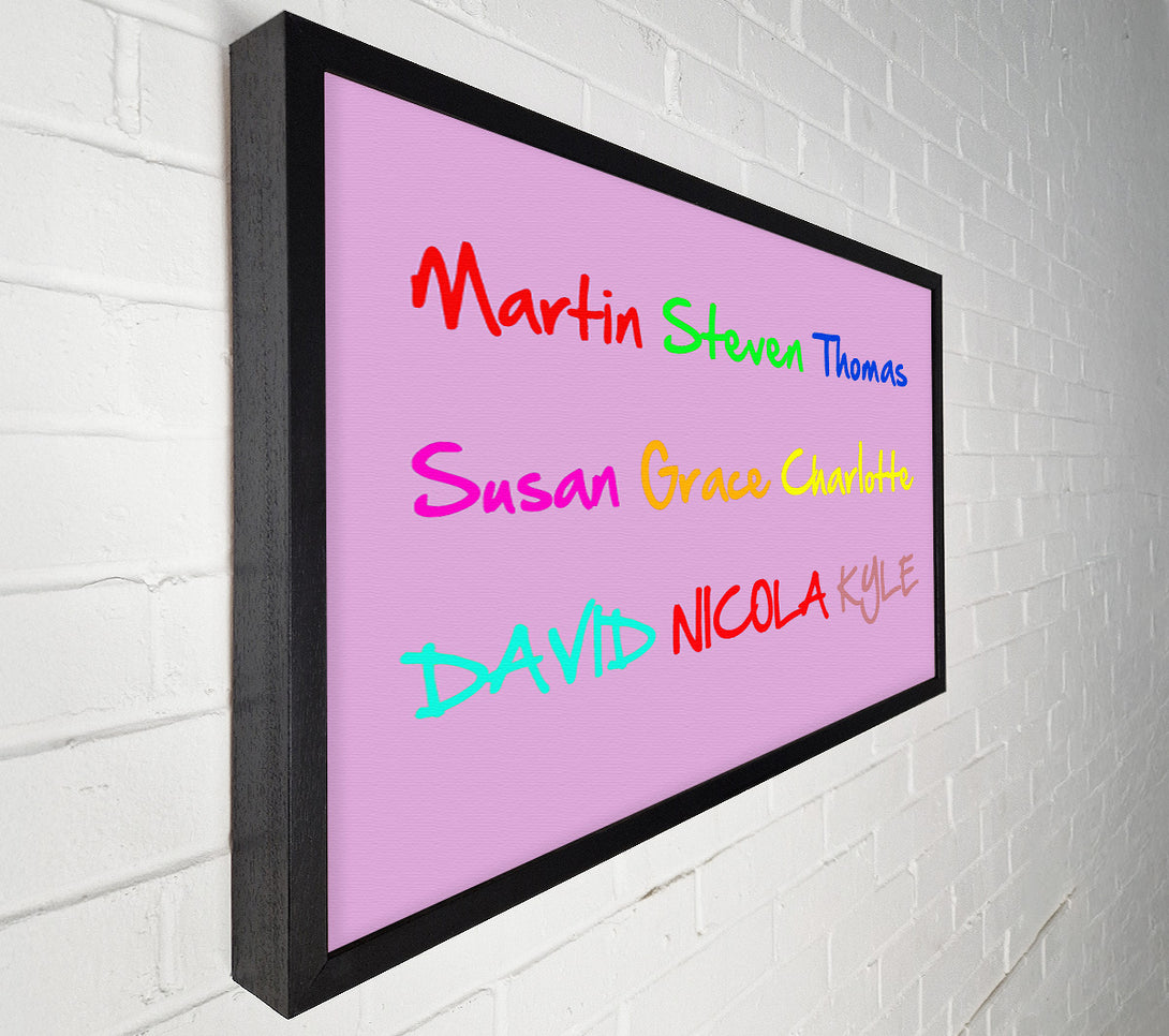  A Canvas Print of Your Name In A Choice Of Colours Pink Canvas Art