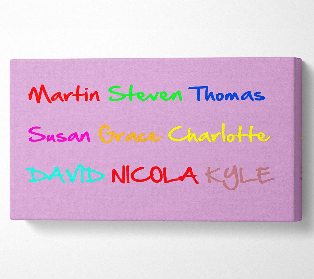  A Canvas Print of Your Name In A Choice Of Colours Pink Canvas Art