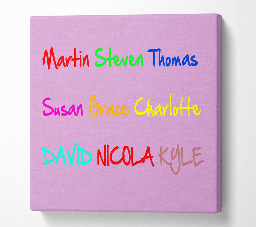  A Canvas Print of Your Name In A Choice Of Colours Pink Canvas Art