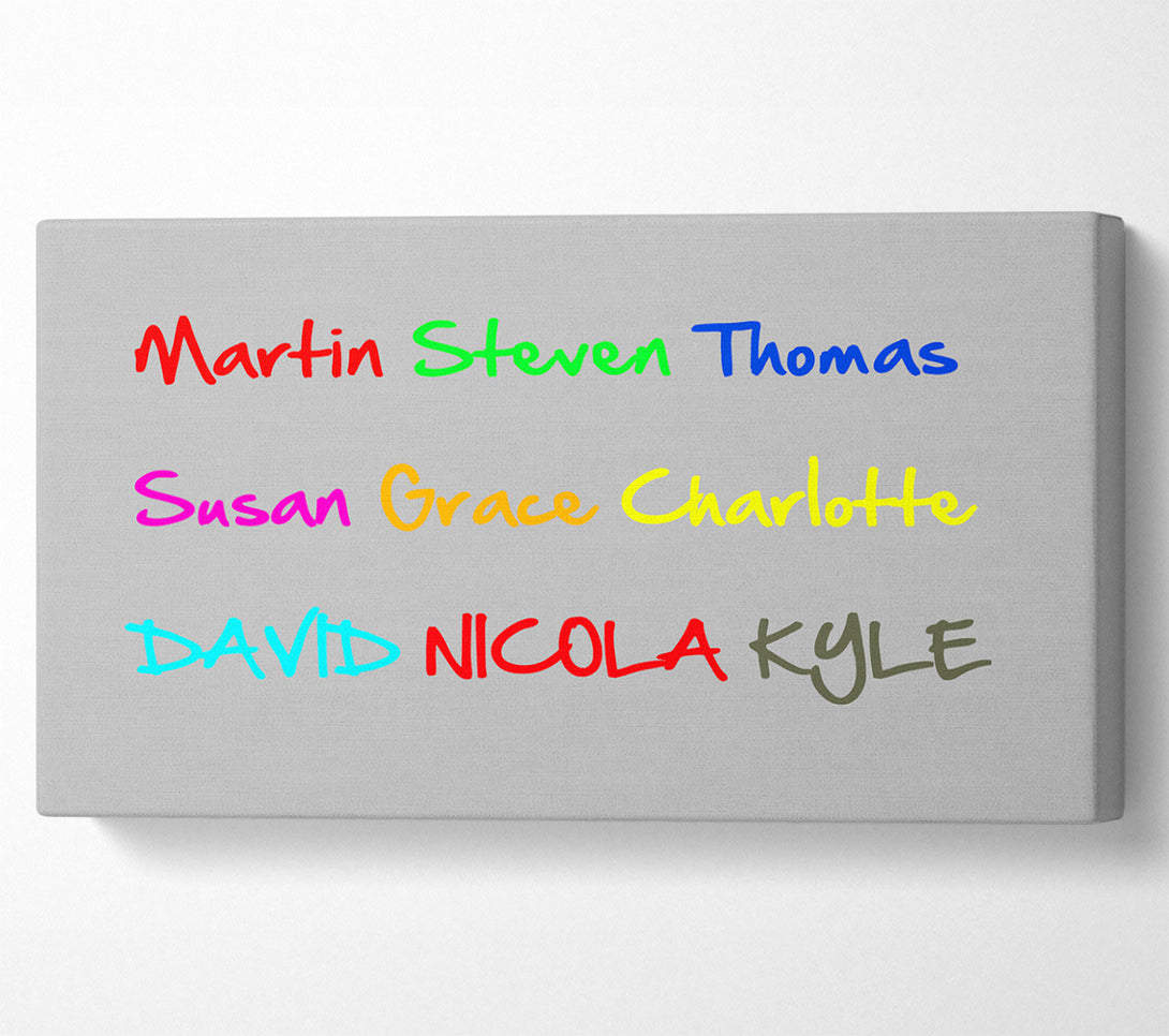 A Canvas Print of Your Name In A Choice Of Colours Grey Canvas Print