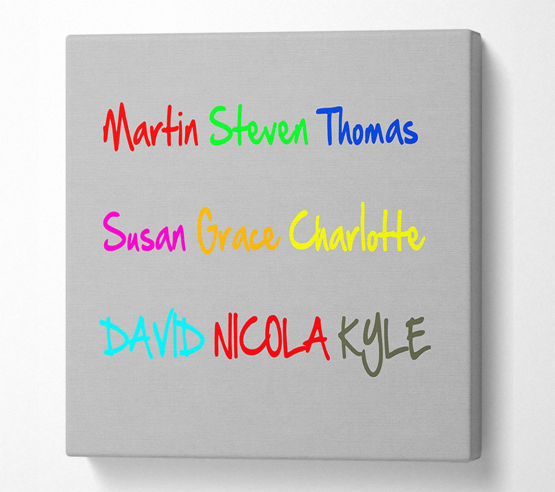  A Canvas Print of Your Name In A Choice Of Colours Grey Canvas Print