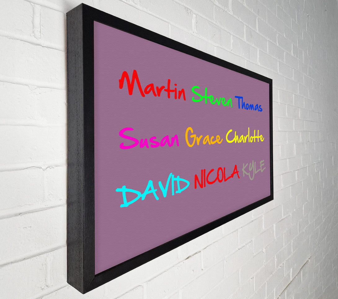  A Canvas Print of Your Name In A Choice Of Colours Dusty Pink Canvas Art