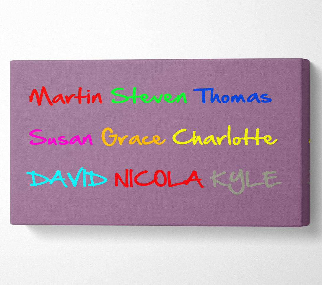  A Canvas Print of Your Name In A Choice Of Colours Dusty Pink Canvas Art
