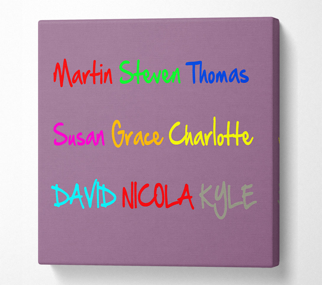  A Canvas Print of Your Name In A Choice Of Colours Dusty Pink Canvas Art
