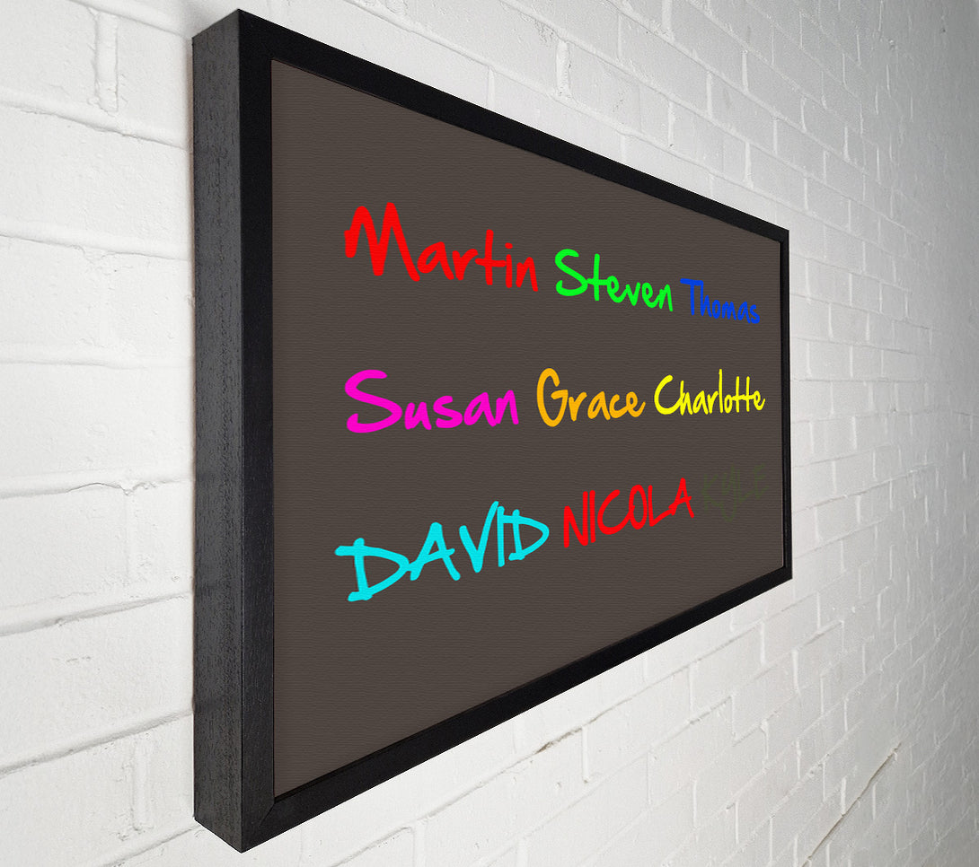  A Canvas Print of Your Name In A Choice Of Colours Chocolate Canvas Wall Art