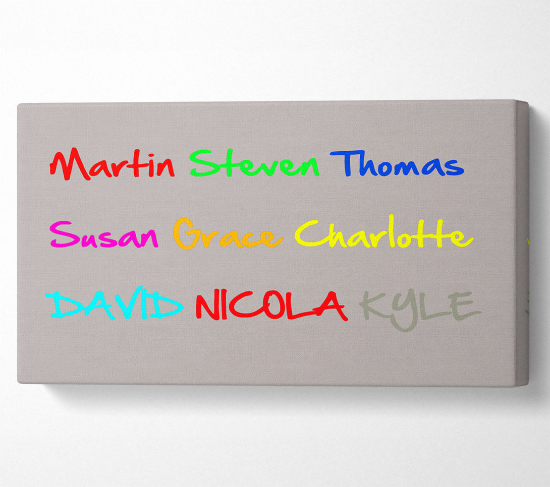  A Canvas Print of Your Name In A Choice Of Colours Beige Canvas Art