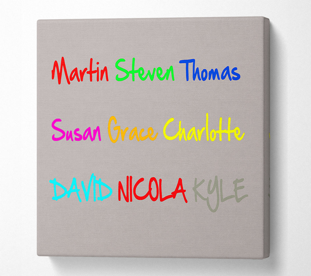  A Canvas Print of Your Name In A Choice Of Colours Beige Canvas Art
