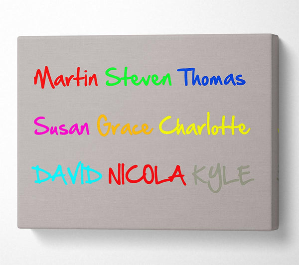  A Canvas Print of Your Name In A Choice Of Colours Beige Canvas Art