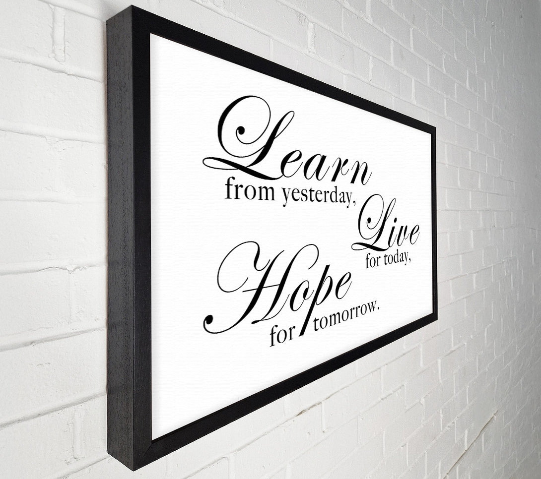  A Canvas Print of Home Quote Learn Live Hope White Canvas Art