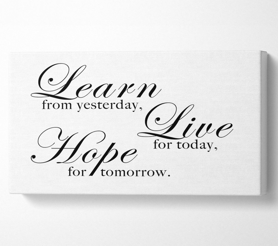  A Canvas Print of Home Quote Learn Live Hope White Canvas Art