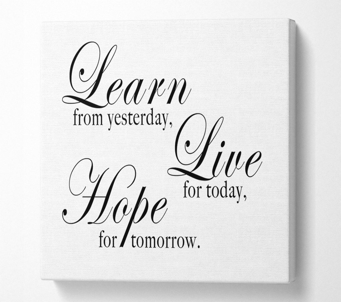  A Canvas Print of Home Quote Learn Live Hope White Canvas Art