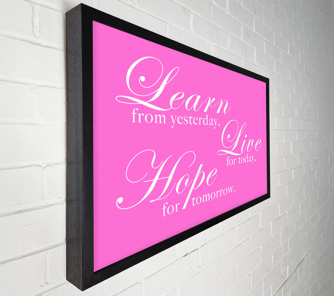  A Canvas Print of Home Quote Learn Live Hope Vivid Pink Canvas Wall Art