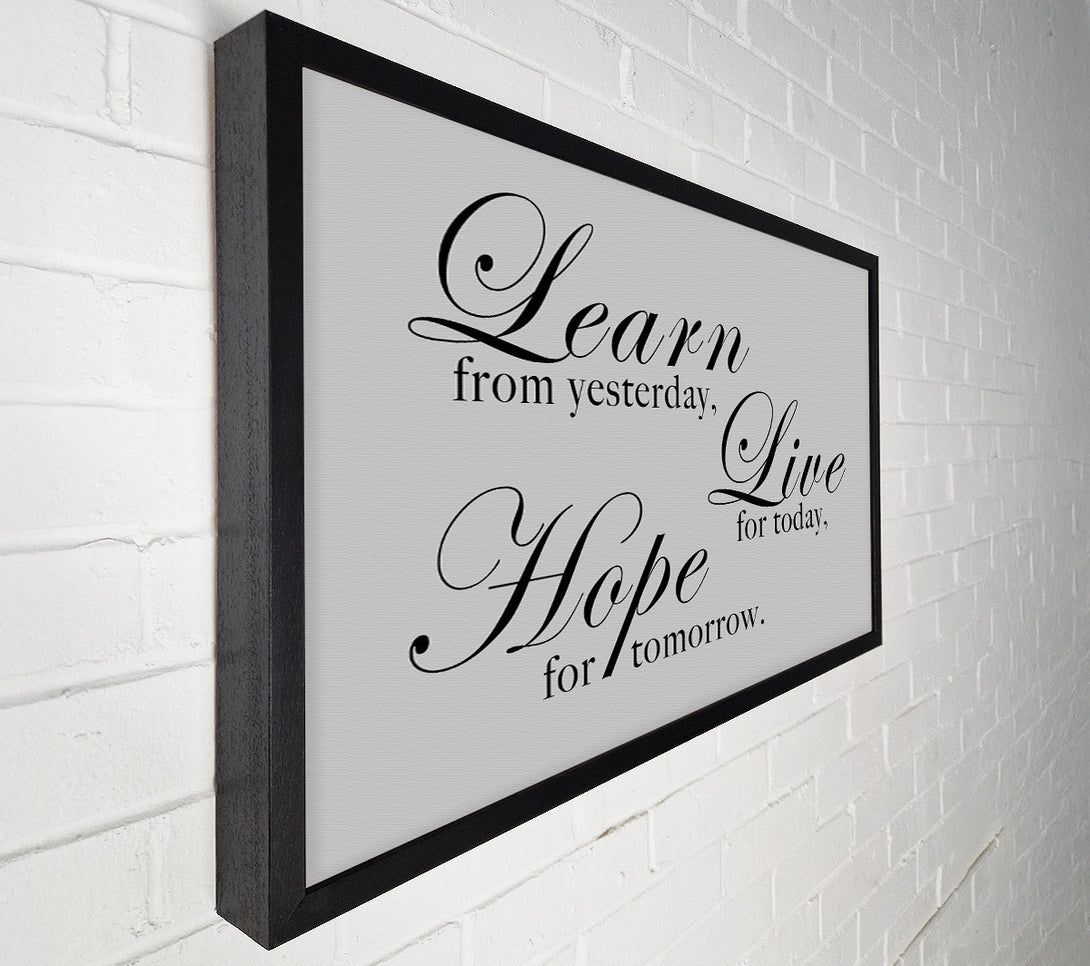  A Canvas Print of Home Quote Learn Live Hope Grey Canvas Wall Art