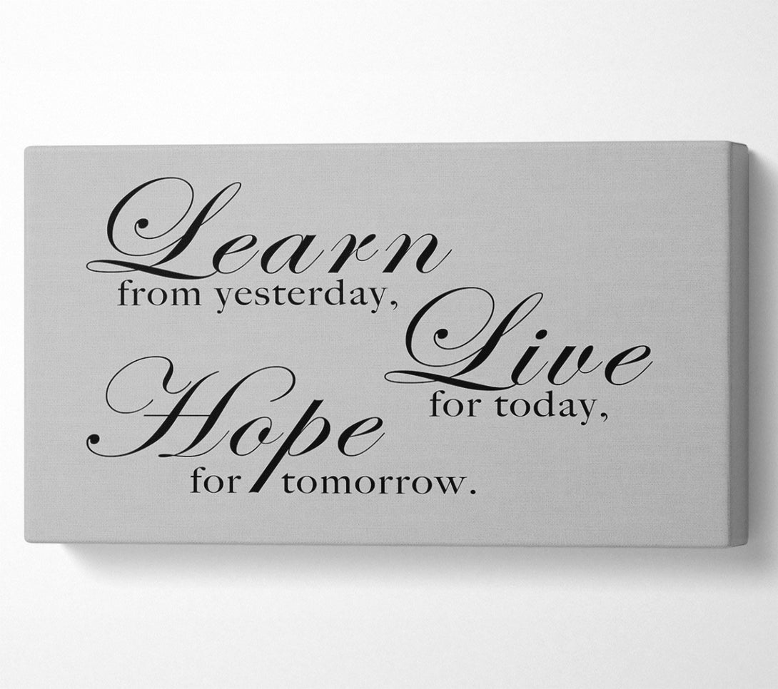 A Canvas Print of Home Quote Learn Live Hope Grey Canvas Wall Art