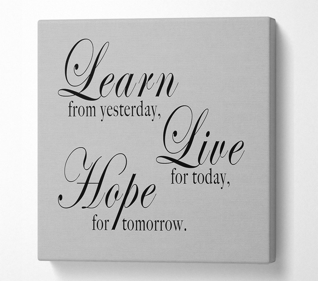  A Canvas Print of Home Quote Learn Live Hope Grey Canvas Wall Art