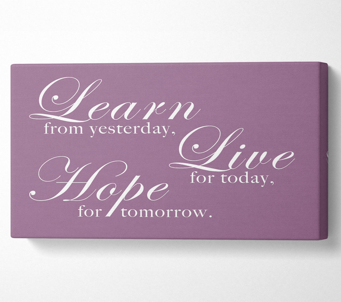  A Canvas Print of Learn Live Hope Dusty Pink Canvas Art